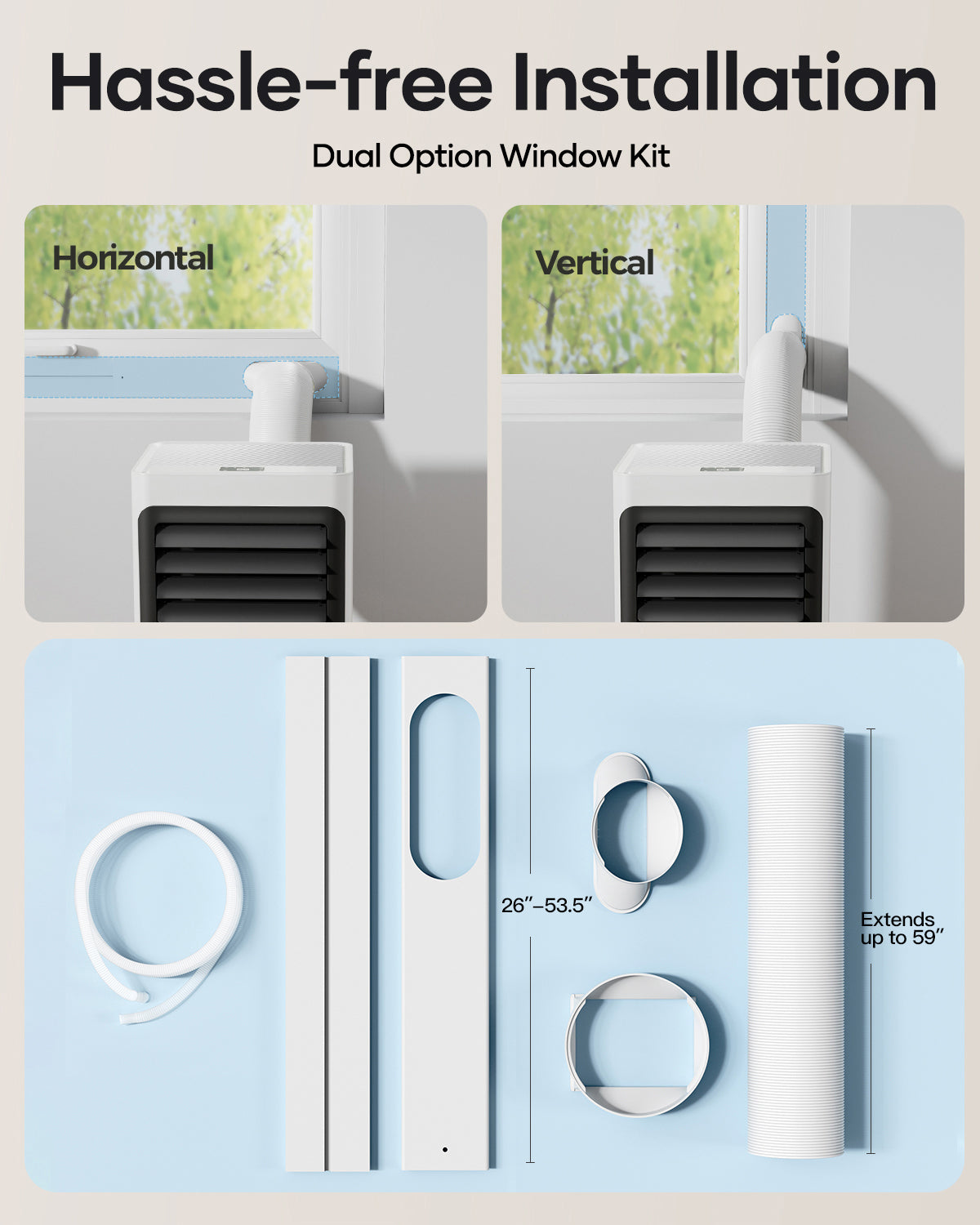 Portable Air Conditioners 16000 BTU 5-in-1 Smart WiFi APP Control, Cooling Dehumidifier Fan Sleep Mode, Window Kit, No Professional Installation, For Garage & Rooms Up to 600 Sq. Ft.