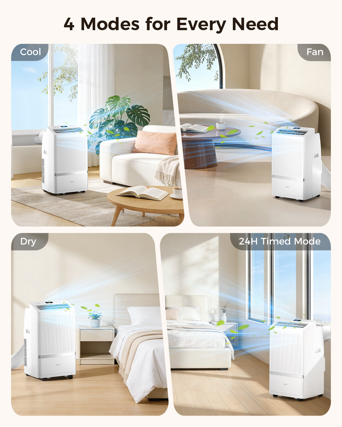 Portable Air Conditioners, 16000 BTU AC Cools up to 700 Sq Ft, Quiet 40 dB Free Stand Portable AC with Drainage-Free Cooling/Fan/Dehumidifier, Sleep Mode, APP&Remote Control, Installation Kit