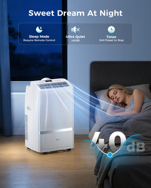 Portable Air Conditioners, 16000 BTU AC Cools up to 700 Sq Ft, Quiet 40 dB Free Stand Portable AC with Drainage-Free Cooling/Fan/Dehumidifier, Sleep Mode, APP&Remote Control, Installation Kit