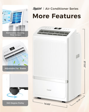 Portable Air Conditioners, 16000 BTU AC Cools up to 700 Sq Ft, Quiet 40 dB Free Stand Portable AC with Drainage-Free Cooling/Fan/Dehumidifier, Sleep Mode, APP&Remote Control, Installation Kit