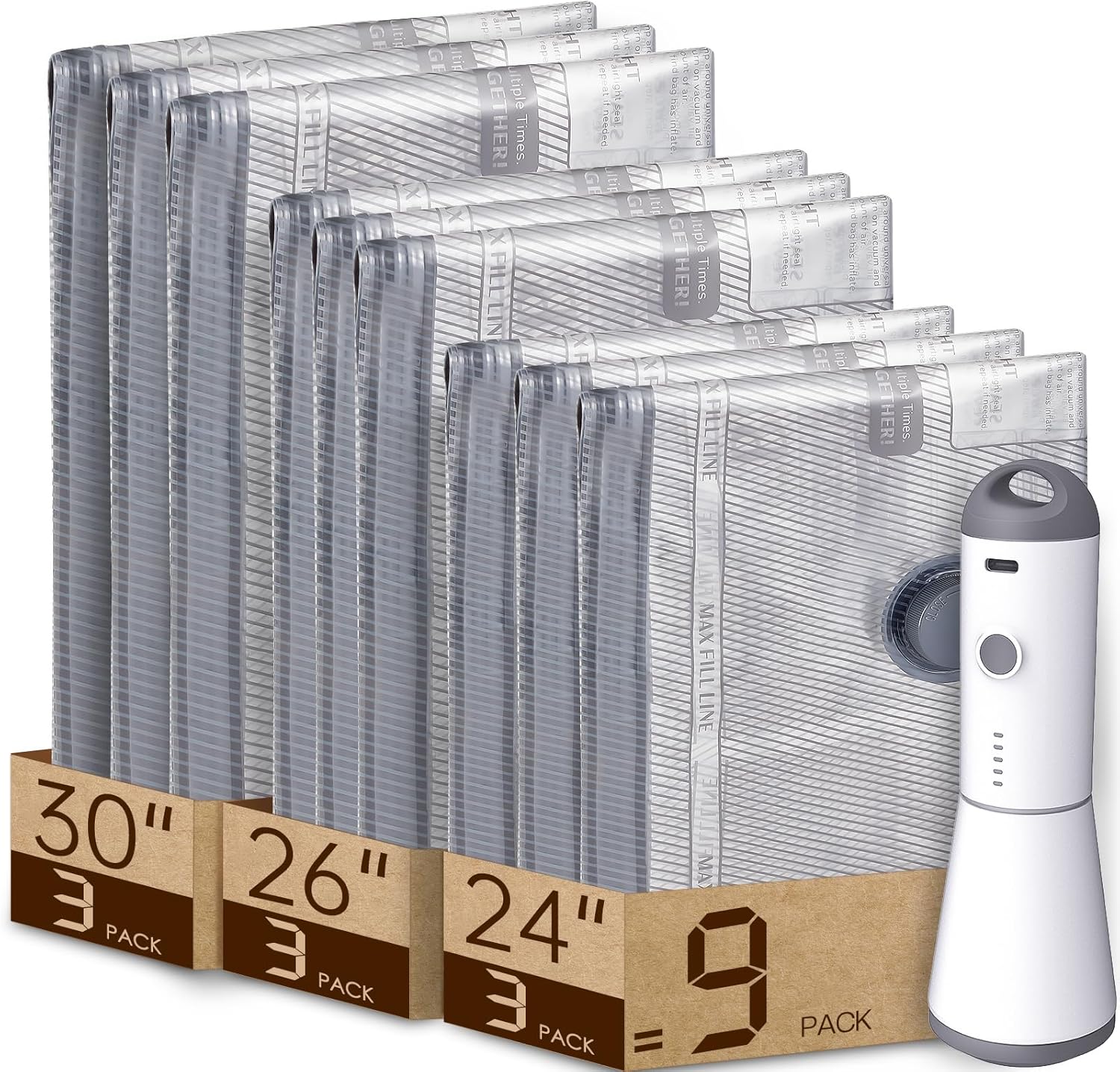 Vacuum Bags for Travel with Rechargeable air Pump
