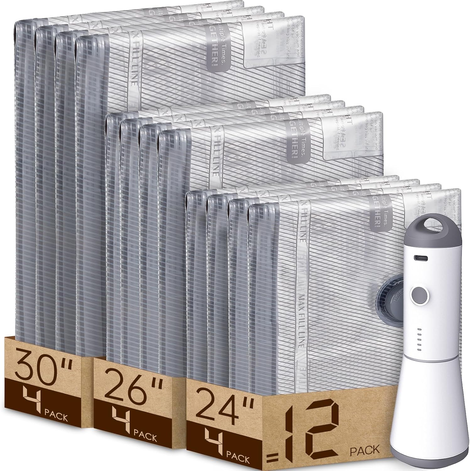 Vacuum Bags for Travel with Rechargeable air Pump